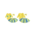thumbnail image 2 of BemeyourBBs Baby Girl Fall Outfit Contrast Long Sleeve Romper Tulle Skirt Headband, 2 of 9