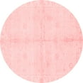 thumbnail image 1 of Ahgly Company Machine Washable Indoor Round Abstract Red Modern Area Rugs, 5' Round, 1 of 4