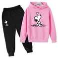 thumbnail image 2 of Sudadera con capucha y pantalones de dibujos animados para niños y niñas, abrigo de Snoopy para primavera, otoño e invierno, regalos de vacaciones, 2 of 5