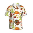 thumbnail image 2 of Balery Thanksgiving Turkey Print Men's Hawaiian Shirts Short Sleeve Beach Shirt Relaxed Fit Vacation Button Down Shirts-3X-Large, 2 of 9