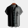 thumbnail image 3 of kpoplk Hawaiian Shirt For Men Shirts For Men Mens Printed Hawaiian Shirts Short Sleeve Button up Beach Men'S Casual Button-up Shirts Shirts For Men(L,Grey), 3 of 5