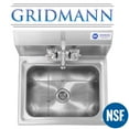 thumbnail image 3 of GRIDMANN Commercial NSF Stainless Steel Hand Washing Sink w/ Faucet, Wall Mount, 3 of 7