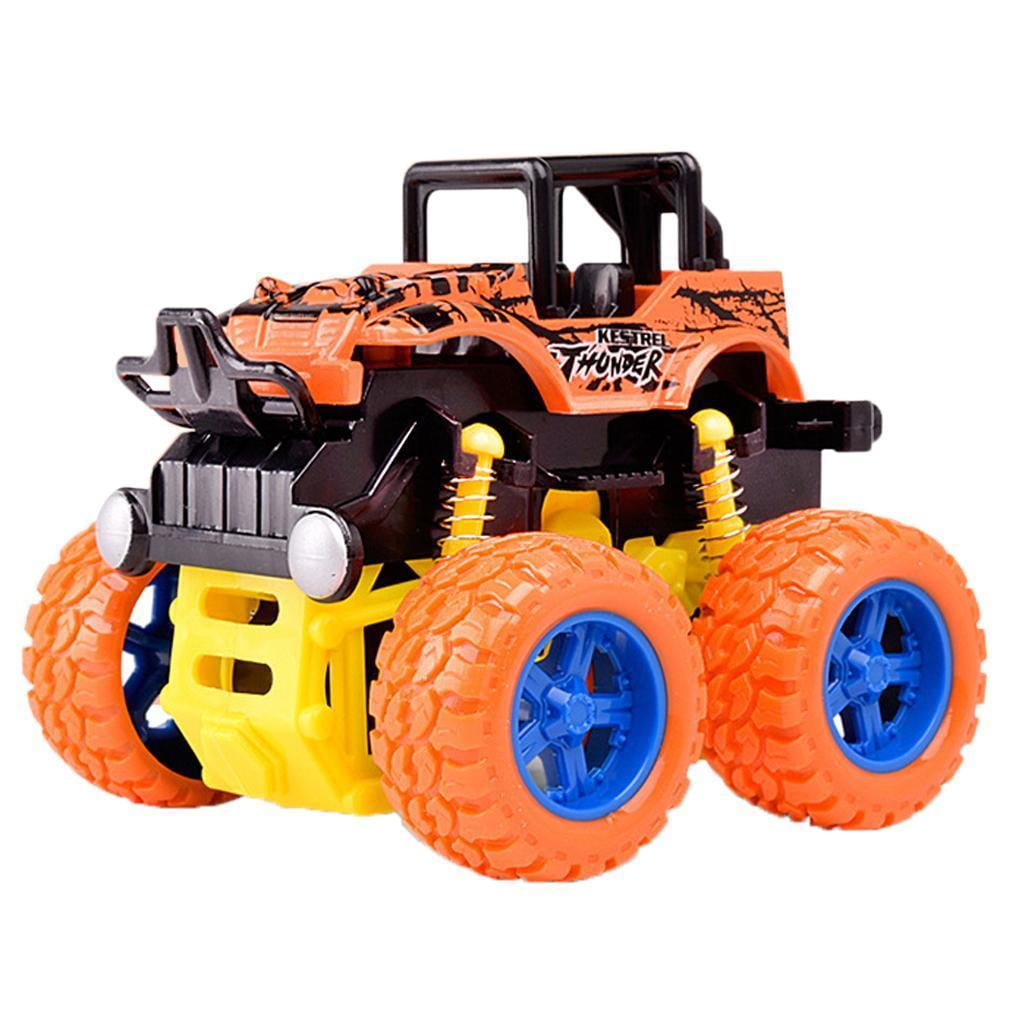 6pc Monster Truck Friction Powered Vehicles Big Tire Wheel Car