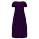 thumbnail image 5 of Vestidos Prolriy para mujer 2024, vestidos de talla grande, camiseta, vestido largo de manga corta, color liso, vestido largo para mujer, vestidos de mujer morados XXXXXL, 5 of 5