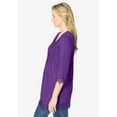 thumbnail image 3 of Woman Within Plus Size Pintuck Henley Crochet Trim Tunic, 3 of 4