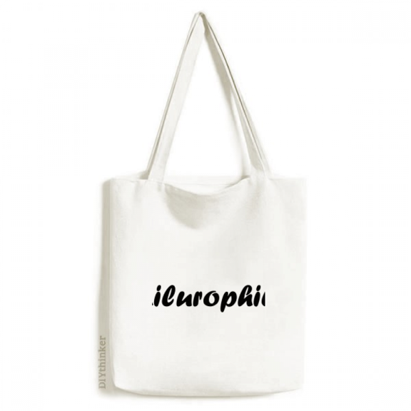 Stylish Word Ailurophile Art Deco Fashion Tote Canvas Bag Shopping Satchel Casual Handbag