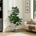 thumbnail image 2 of Ataucjin 4FT Fiddle Leaf Fig Tree Artificial with 48 Leaves,Realistic Faux Ficus Lyrata Trees in 7.8" Planter Pot, Indoor Fake Floor Plants for Home Office Living Room Decor, Housewarming Gift, 2 of 8