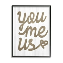Stupell Industries You Me Us Heart Phrase Graphic Art Black Framed Art Print Wall Art, Design by Lil' Rue