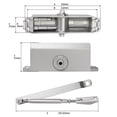 thumbnail image 3 of FELTECHELECTR Cierrapuertas automático hidráulico de 90 grados con capacidad de 10 a 50 kilogramos (plateado), 3 of 7