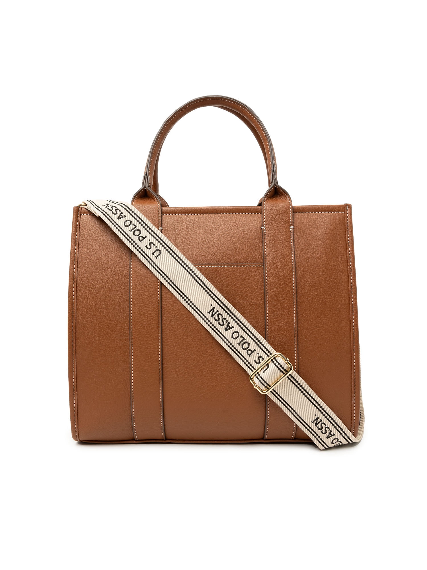 U.S. Polo Assn. Women's Heritage Tote Bag, Cognac Brown