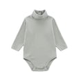 thumbnail image 2 of TGPMGRZ Baby Turtleneck Bodysuit Long Sleeve Solid Ribbed Cotton Outfits for Baby Boys Girls 3-18 Months Light Green 3-6 Months, 2 of 5