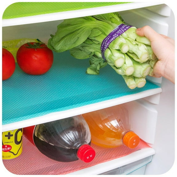 16 Pcs Refrigerator Liners, Fridge Liner and Mats Washable, Refrigerator Shelf Liners for Glass Shelves, Protects Against Spills Waterproof Table Placemats Cupboard Cabinet Drawer Covers Pads, Fenzer