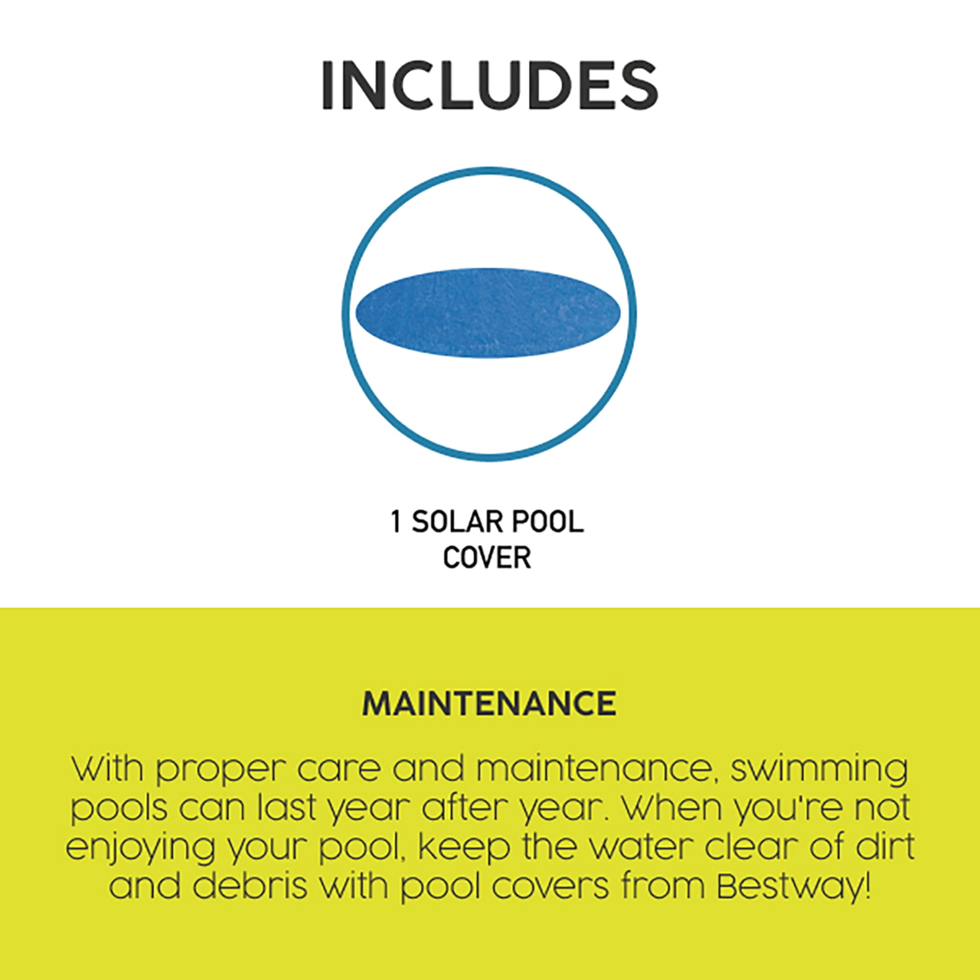 Flowclear: 12' Solar Pool Cover - Round Above Ground Pool Protector, Clean Water Maintenance Accessory, Solar Energy Heats Water, Keep Out Debris