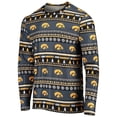 thumbnail image 2 of Men's Concepts Sport Black Iowa Hawkeyes Ugly Sweater Long Sleeve Top and Pants Sleep Set, 2 of 5