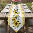 thumbnail image 6 of Sunflower Table Runner Linen Burlap Table Runner 72 Inches Long Yellow Flowers Yellow Plaid Farmhouse Dresser Scarves for Kitchen Island Coffee Dining Room Party Wedding Banquet Holiday Decor 14"x72", 6 of 8