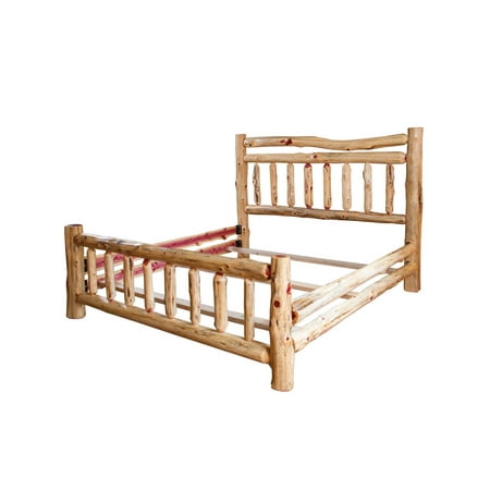 Red Cedar Log Beds - Furniture Barn USA™ Rustic Red Cedar Log Double Top Rail Bed