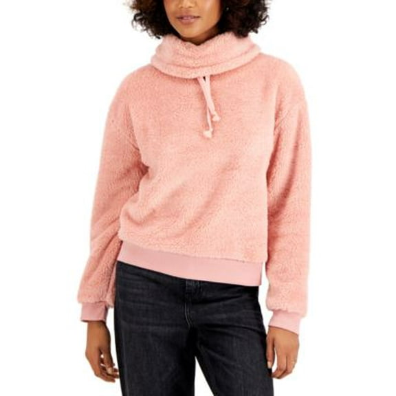 MSRP $34 Planet Gold Juniors' Fleece Cowlneck Sweatshirt Pink Size XS