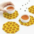 thumbnail image 4 of Leather Coasters with Heat-resistant for Drinks, Cute Pizza Sausage Tomato -标题2 Octagon, 4 of 5