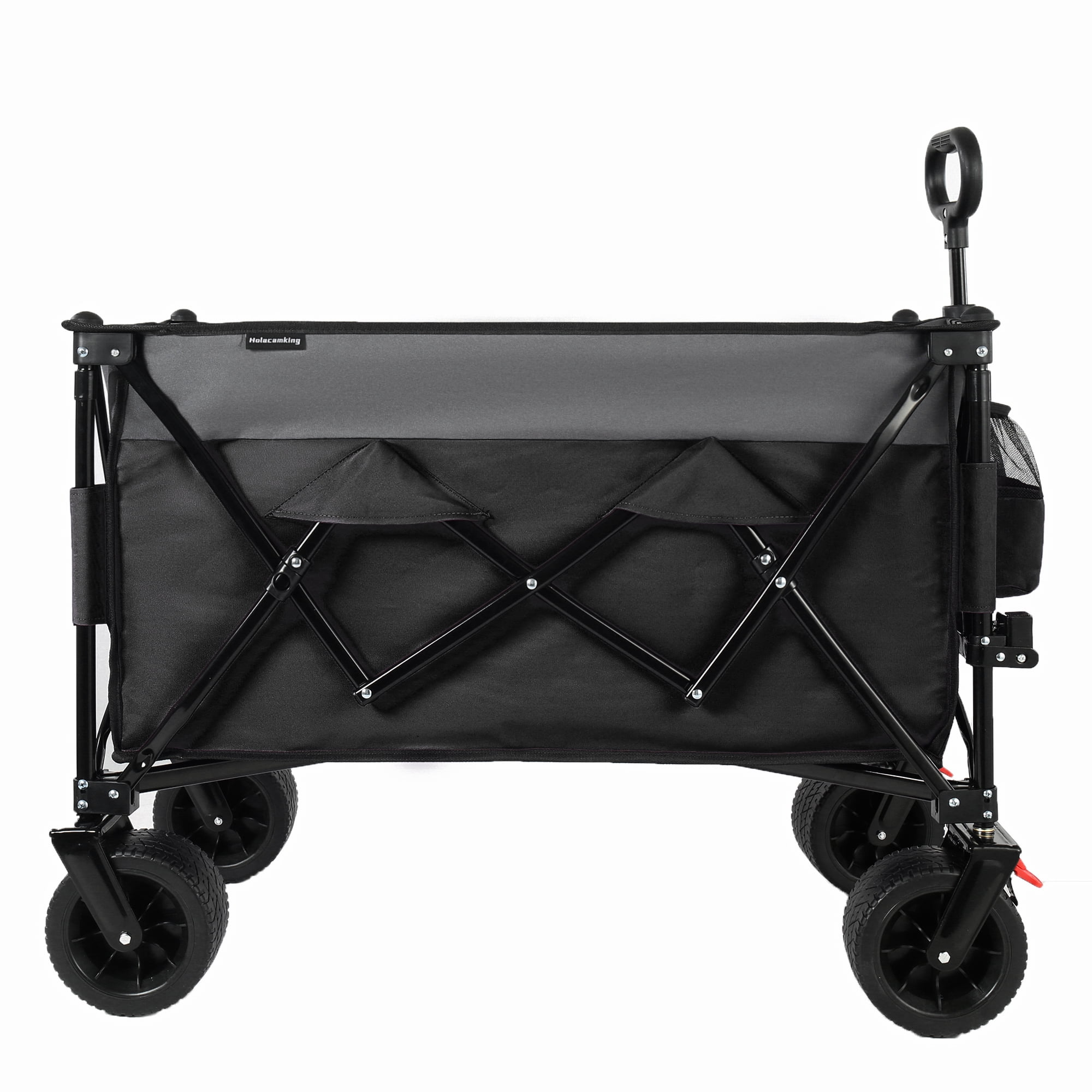 Foldable Utility Wagon with Canopy Awning 520 lbs Capacity All-Terrain Wheels Beach Camping Cart