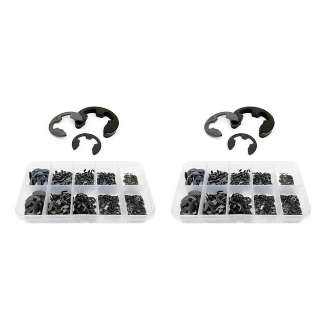 Inteprter Anillos de retención de 580 Uds., práctico anillo de seguridad externo, anillo de presión ligero, abrazadera tipo E, Kits surtidos, lavadora Type1 NO1