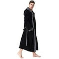 thumbnail image 2 of EQWLJWE Men's Lengthened Patchwork Coralline Plush Shawl Bathrobe Long Sleeved Robe Robes Holiday Clearance, 2 of 6