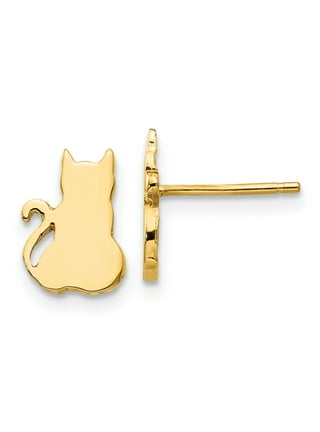 14 karat 2024 gold cat earrings