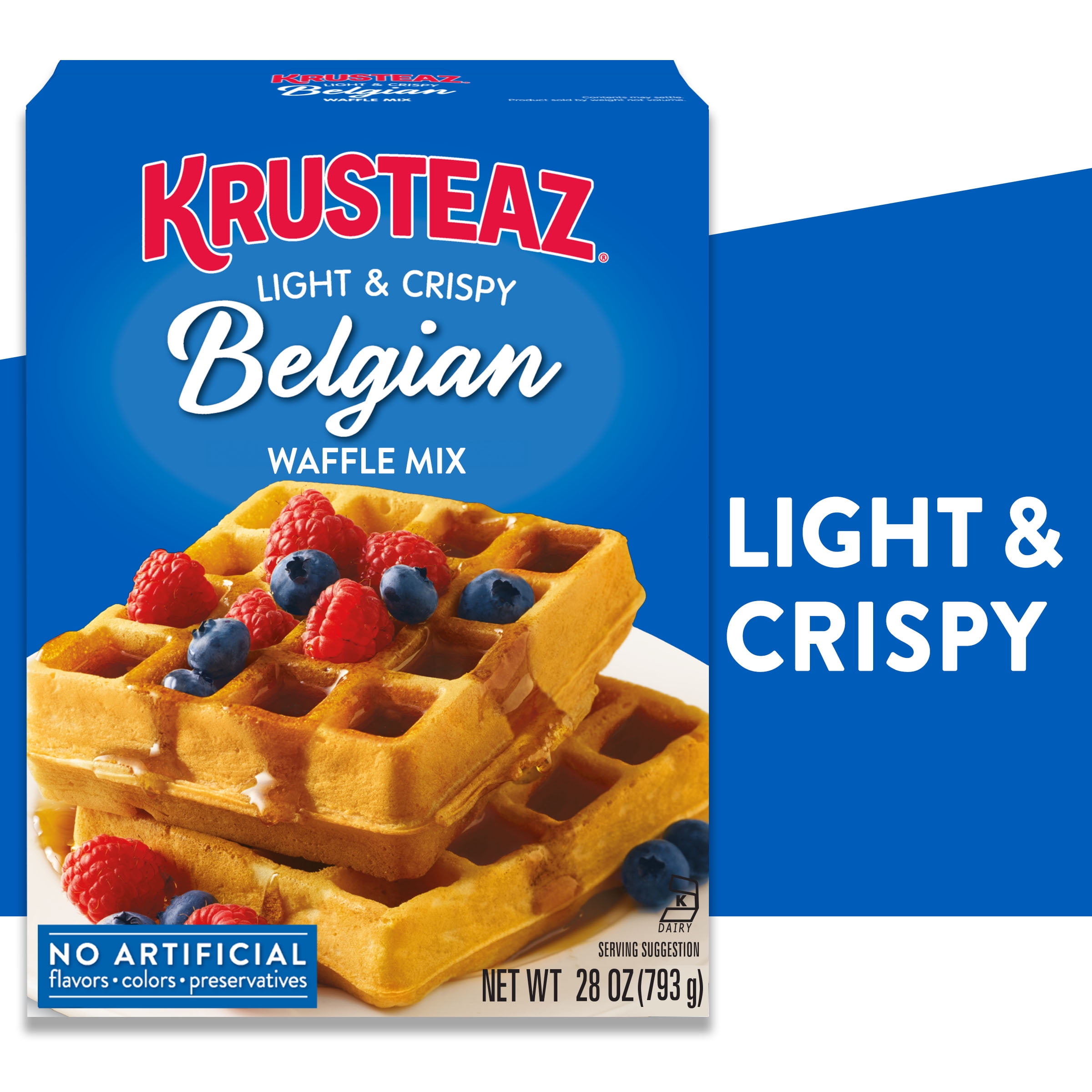 Krusteaz Light and Crispy Belgian Waffle Mix, Krusteaz Waffle Mix, 28 oz Box