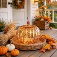 thumbnail image 6 of Fall Mercury Glass Light up Pumpkin Decor Fall Decoration for Home Thanksgiving Lamps for Festive Decoration Halloween Decorations Starry Night Pumpkins Tabletop Centerpiece Fall Home Decor, 6 of 7