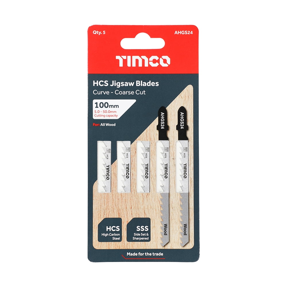 Timco - Jigsaw Blades - Wood Cutting - HCS Blades (Size T244D - 5 Pieces)