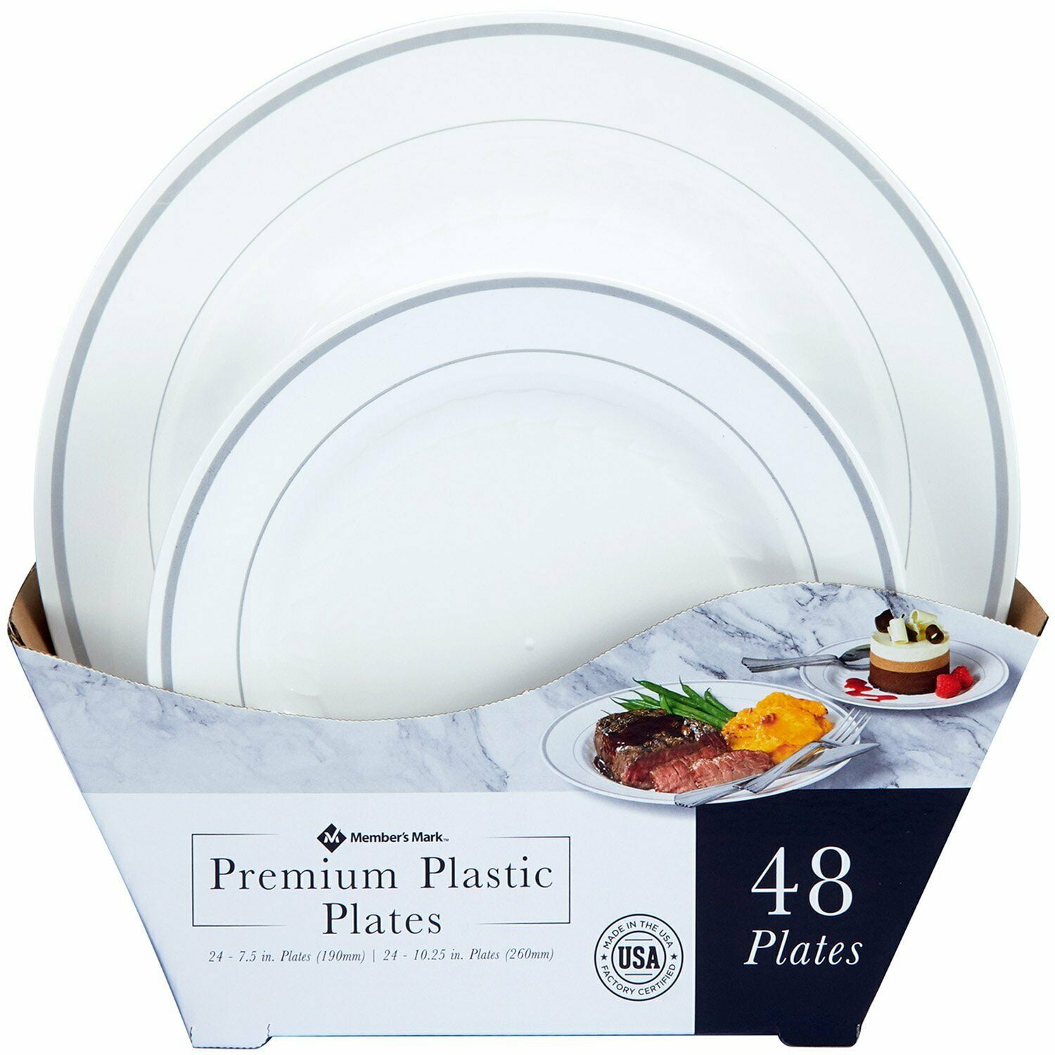 M.M Premium Plastic Heavyweight Plates, Combo Pack (48 ct.)