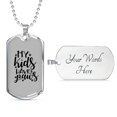 thumbnail image 4 of My Kids Have Paws Necklace Stainless Steel or 18k Gold Dog Tag 24" Chain, 4 of 8