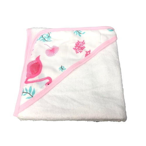 100% Bamboo Rayon Baby Bath Towel (Cerise Flamingo) 30”x30”
