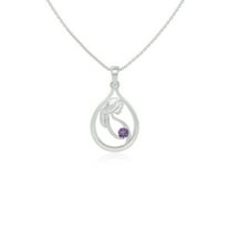 Natural Amethyst Mom To Be Pendant Necklaces for Women in Sterling Silver, February Birthstone Jewelry Gifts for Her Birthday, Wedding Anniversary, Graduation, Christmas, Mothers Day, Valentines