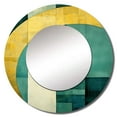thumbnail image 2 of Designart "Tessellations In Pink And Gold" Abstract Shapes Round Mirror Wall Decor Modern - Large Gold Round Office Mirror - Round Mirror - 29" x 29", 2 of 6