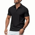 thumbnail image 2 of Yiaimeir Men's Classic Fit Short Sleeve Polo T-Shirt Soft Cotton Blend Casual Collared Top For Everyday Wear Navy Blue Streetwear,Size M-3XL, 2 of 5
