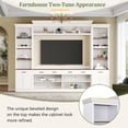 thumbnail image 5 of 4-Piece Entertainment Wall Unit with Bookshelves for TVs up to 70", Modern TV Stand Media Entertainment Center with Wine Racks, Drawers and Adjustable Shelves for Living Room, White, 5 of 9