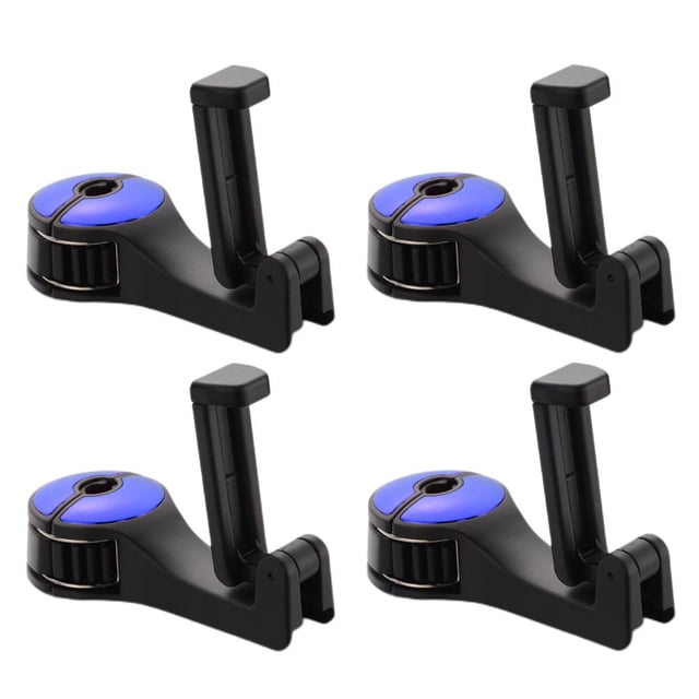 Ganchos Para Coche Soporte de gancho oculto para reposacabezas de coche 2 en 1, bastidores de asiento trasero para automóvil (4 Uds. Azul)