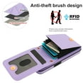 thumbnail image 4 of Crossbody Wallet Case Compatible for iPhone 16e, RFID Blocking Protective Purse Case Cover with Card Slots Holder Kickstand Shoulder Strap Lanyard Magnetic Closure 6.1 Inch, Purple, 4 of 8