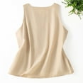 thumbnail image 5 of FDGIU Women's 2025 Summer V Neck Tank Tops - Sleeveless Flowy Blouse with Curved Hem, 5 of 6