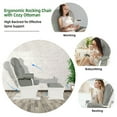 thumbnail image 4 of Resenkos Recliner Chair, Reclining Chair,Lounge Chair,Wood Baby Glider and Ottoman Cushion Set with Padded Armrests for Nursing-Light Gray, 4 of 8