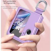 for Oppo Find N2 Flip Case with Ring, Slim Thin Matte Hard PC Shockproof Protective Phone Cover Case for Oppo Find N2 Flip QZH Blue