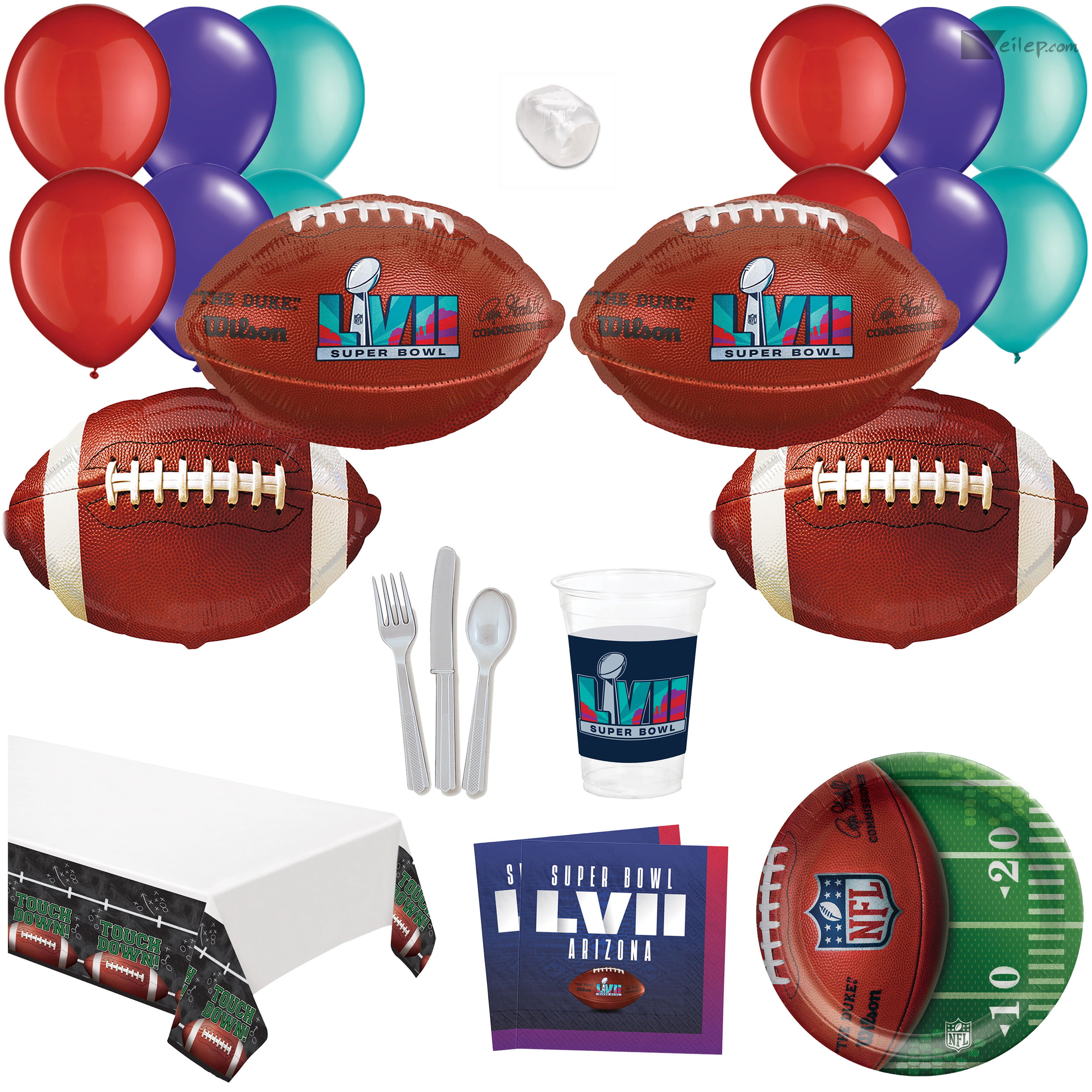 Super Bowl 2023 Party 66pc Decoration Party Pack, 8 Guests -