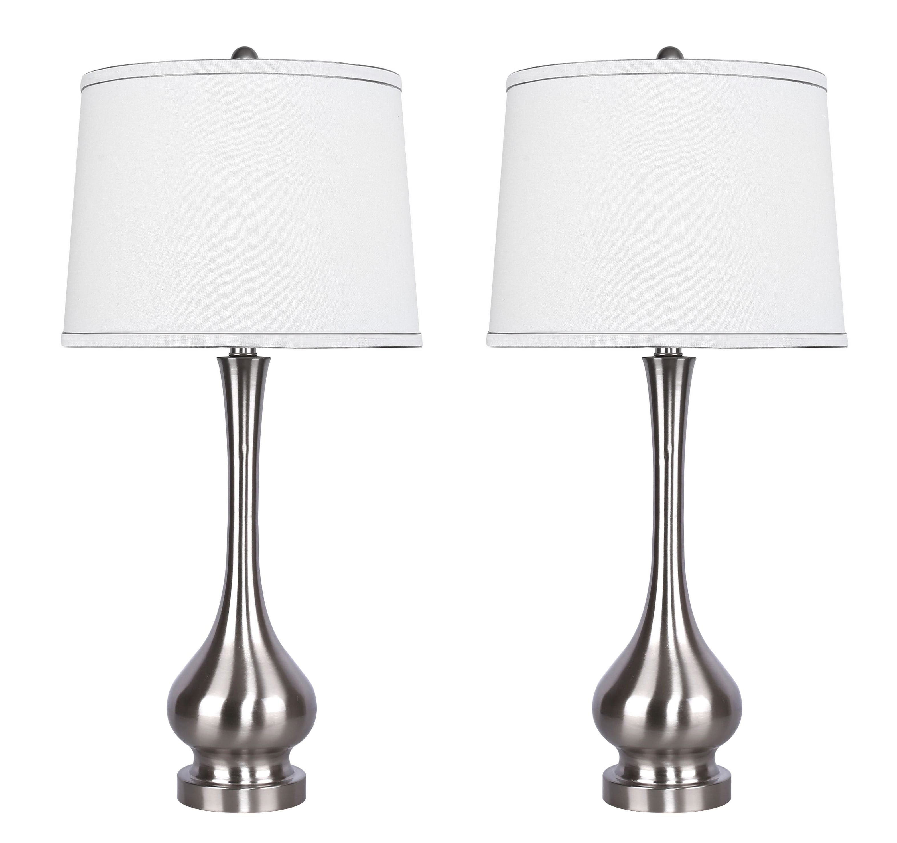 28.75" Brushed Nickel Table Lamp Set