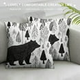 thumbnail image 3 of ONETECH  Woodland Bears Pillow Case Rustic Mountain Grizzly Bear Home Decor Cushion Covers for Couch Bedroom Sofa Living Room Bed Chair Standard Black White, 3 of 5