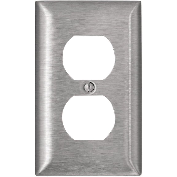 Leviton 3004826 C-Series Stainless Steel 1 Gang Metal Duplex Wall Plate