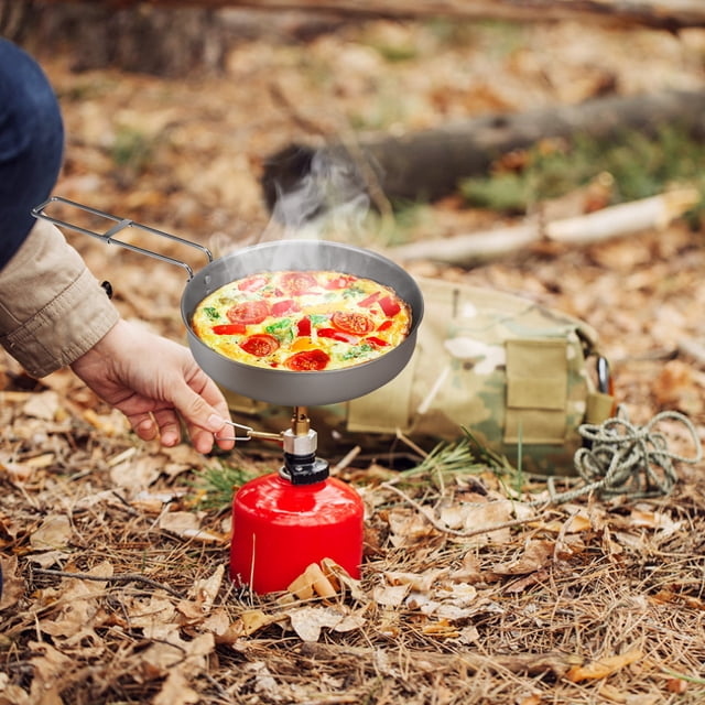 Sartén de Titanio Ultraligera de 750 ml, Construcion de Titanio Puro, Plegable, Camping Al Aire Libre, Senderismo, Picnic