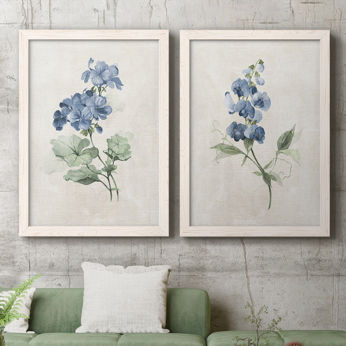 Farmhouse Periwinkle I - Premium Framed Canvas 2 Piece Set - Ready to Hang