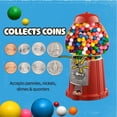 thumbnail image 4 of 15” Gumball Machine with Stand and Coin Bank - Bubble Gum Machine Candy Dispenser Vending Machine with Glass Globe and Metal Base - Vintage Style Gum Ball Machine by Great Northern Popcorn (Red), 4 of 11