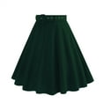thumbnail image 3 of THDHVS Women Skirt,Casual Skirts for Women,Women's Fashionable European and Style Temperament Half Skirt and Ankle Half Skirt Green 2XL, 3 of 5