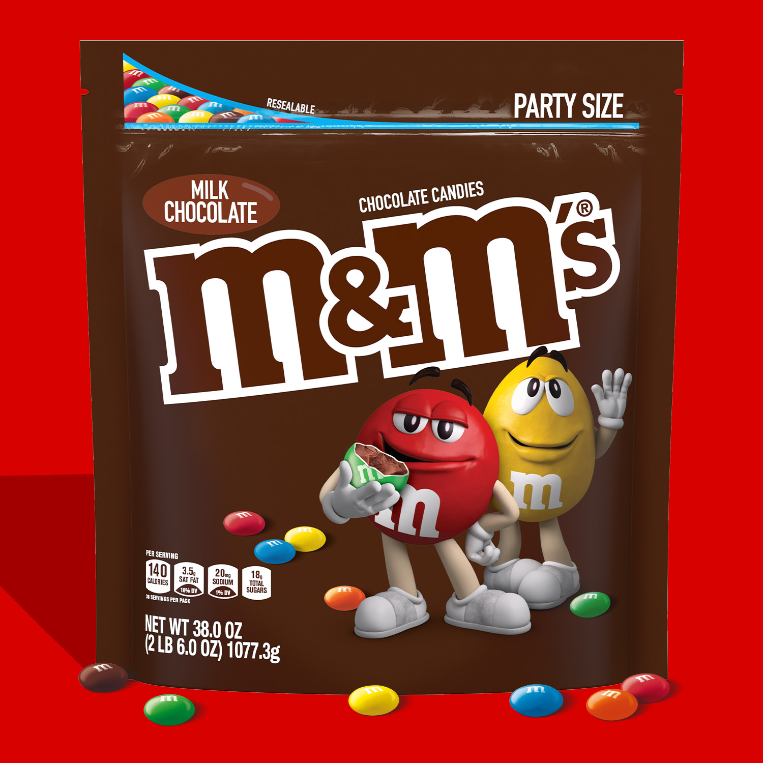 M&M's Milk Chocolate Candy, Party Size - 38 oz Bag - image 3 of 14